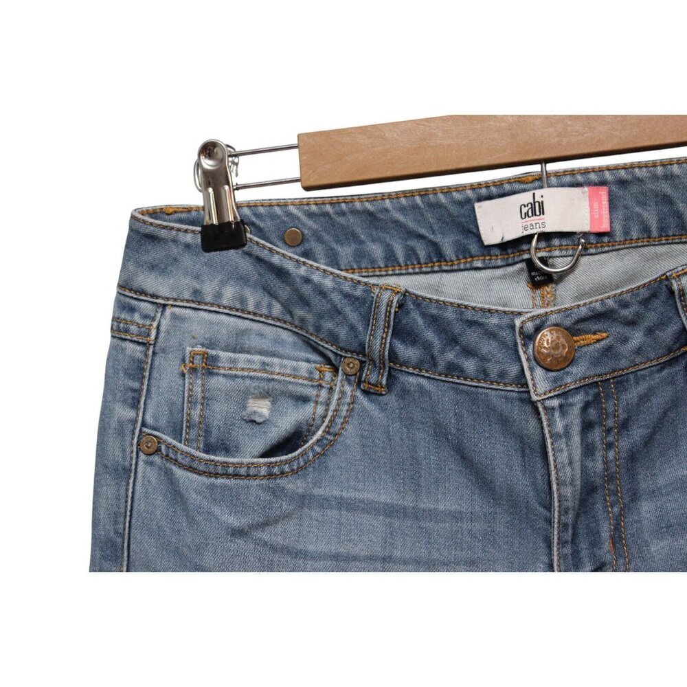 Cabi Jeans Size 6 Mojave Slim Boyfriend Distressed Stretch Denim Style # 5165 - Picture 6 of 13